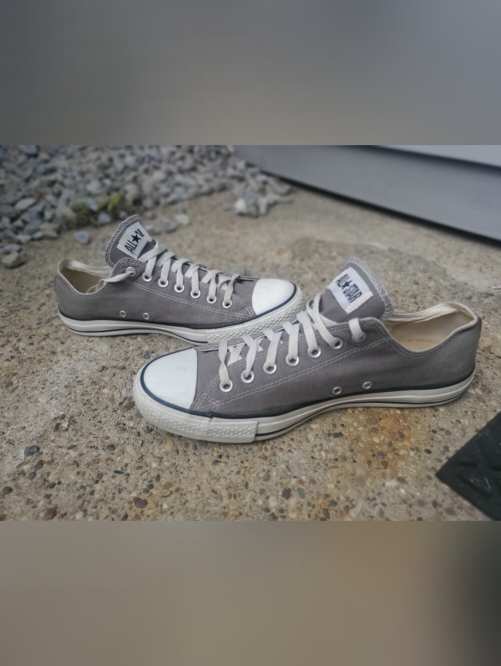 Converse All Star Low-Top Sneakers in Gray and White - Picture 2 of 6